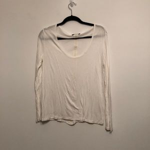 The Row White long-sleeve t-shirt cotton and silk